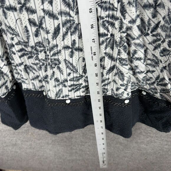 Requirements Skirt Women 12 White Floral A-Line Midi Zipper Mid Rise Cotton - Picture 4 of 6